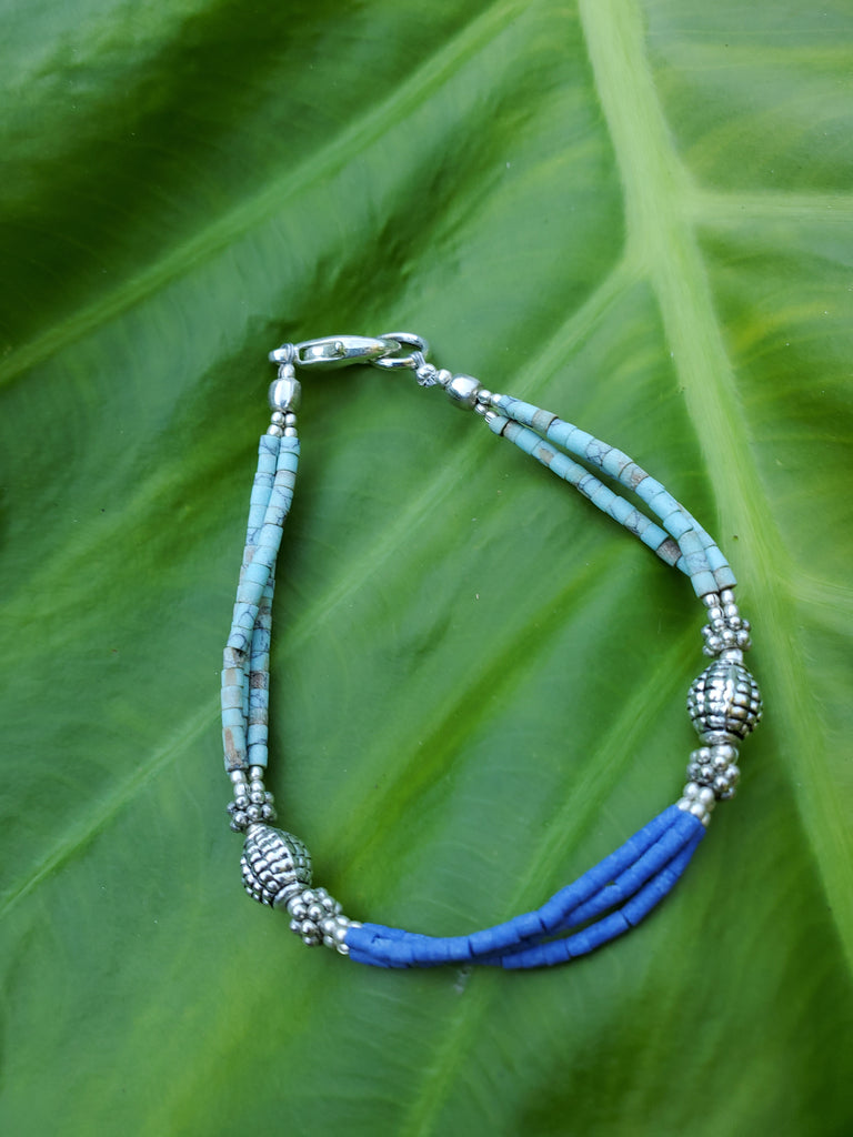 Turquoise & Lapis Tibetan Bracelet - Welljourn