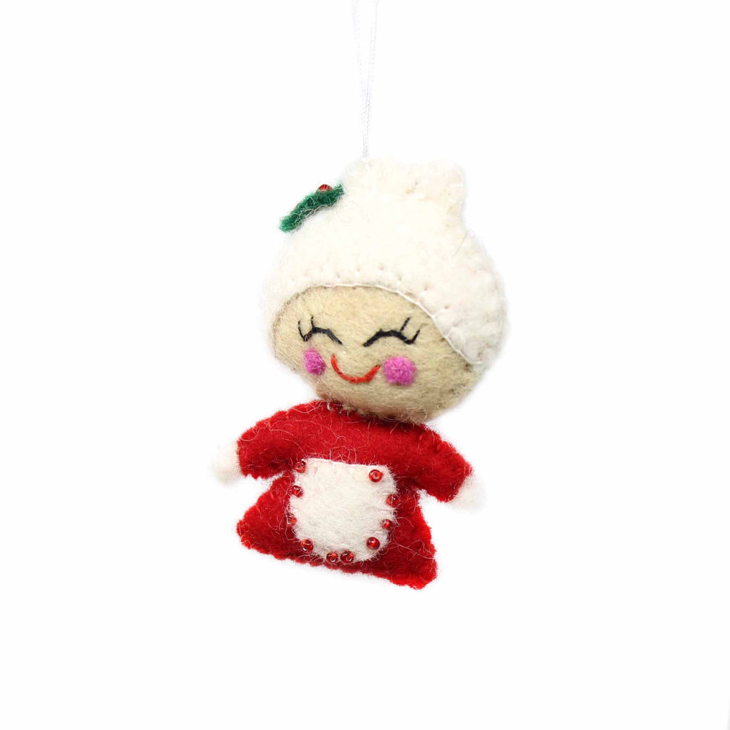 Hand Felted Christmas Ornament: Mrs. Claus - Global Groove (H) - Welljourn