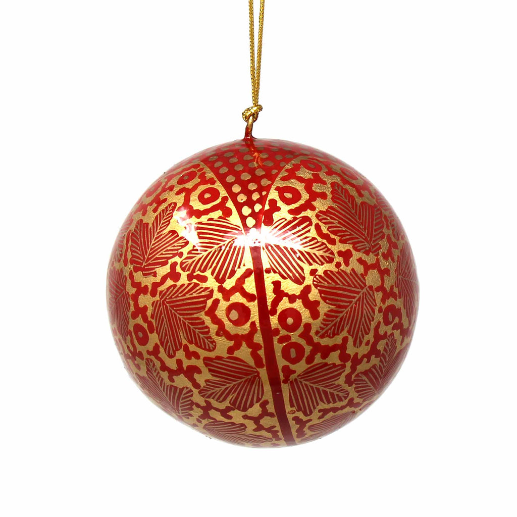 Handpainted Ornament Gold Chinar Leaves - Welljourn