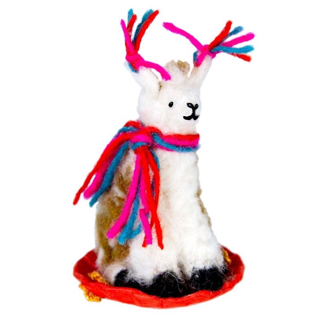 Felt Sledding Llama Christmas Tree Ornament - Welljourn