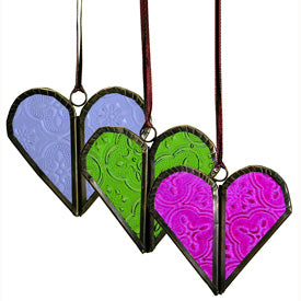 Recycled Glass Heart Ornaments from India - Welljourn