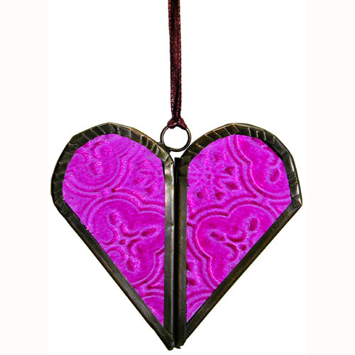 Recycled Glass Heart Ornaments from India - Welljourn