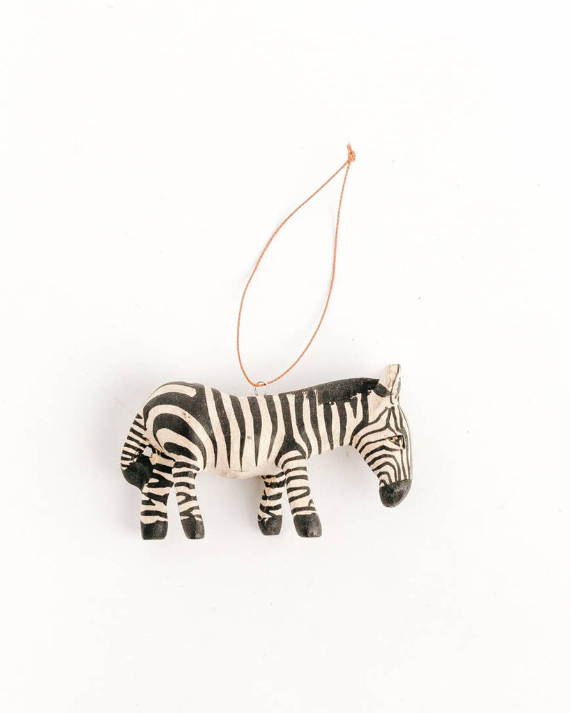 Zebra Ornament | Carved and Hand-painted - Welljourn