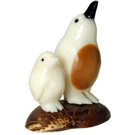 Penguin with Baby Tagua Figurine from Ecuador - Welljourn