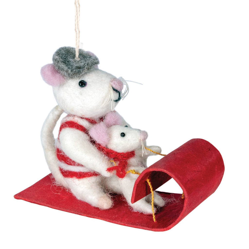 Toboggan Mice Ornament - Welljourn