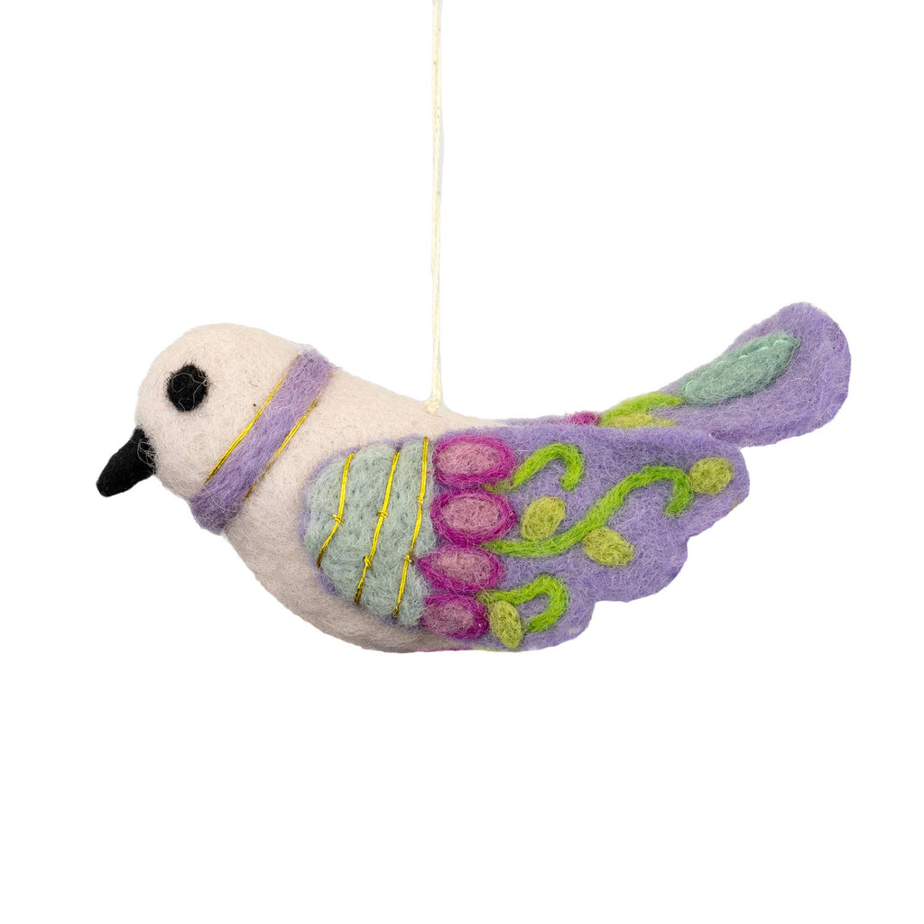 Bella Bird Felt Purple Ornament - Welljourn