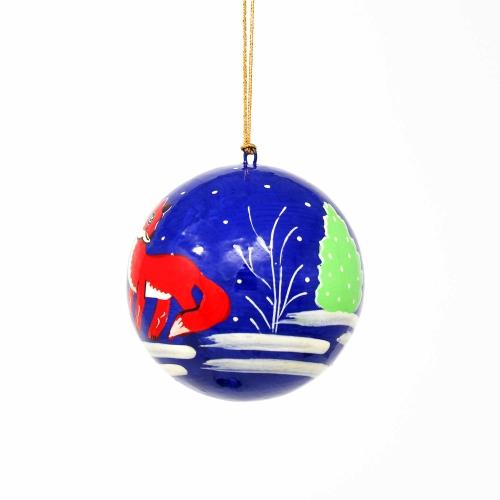 Fox Ornament |  Paper-mache  Handcrafted Ball Ornament - Welljourn