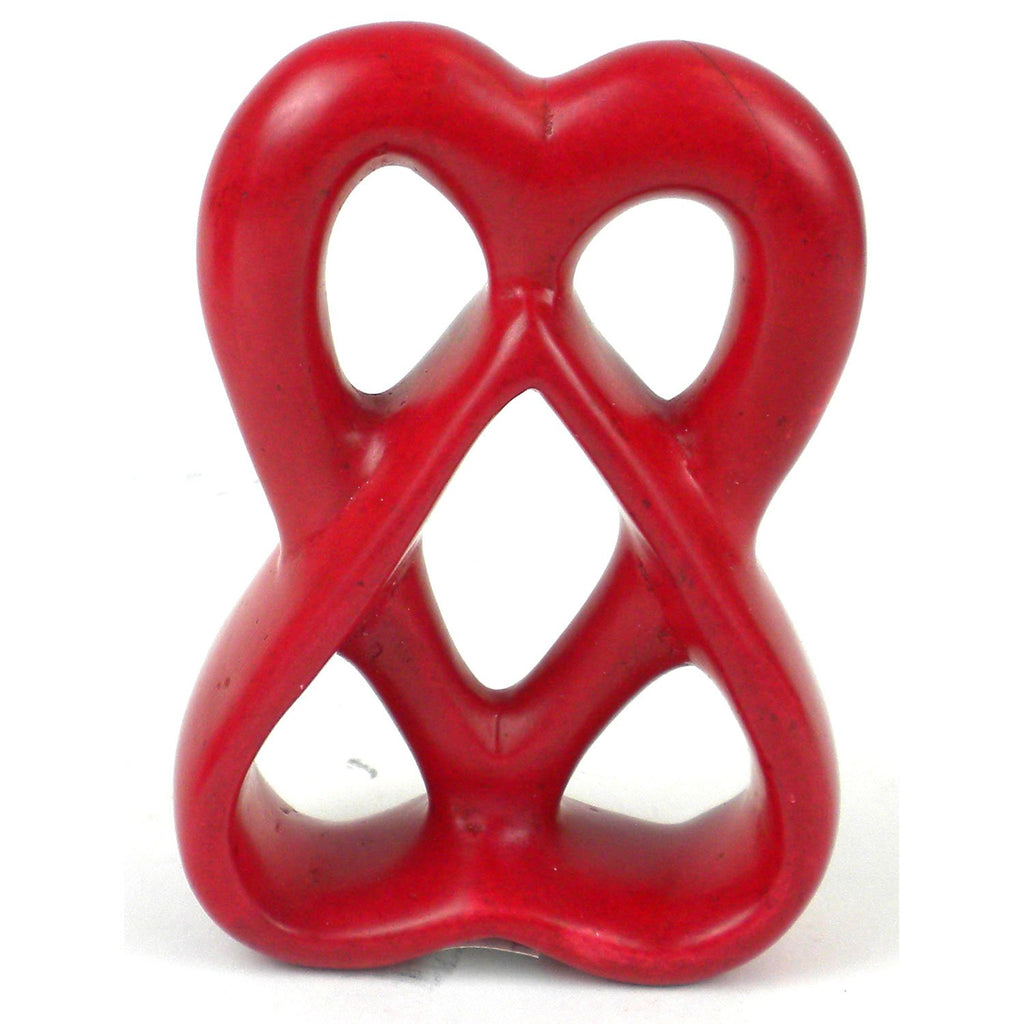 Soapstone | Red Double Heart | 4 inch - Welljourn