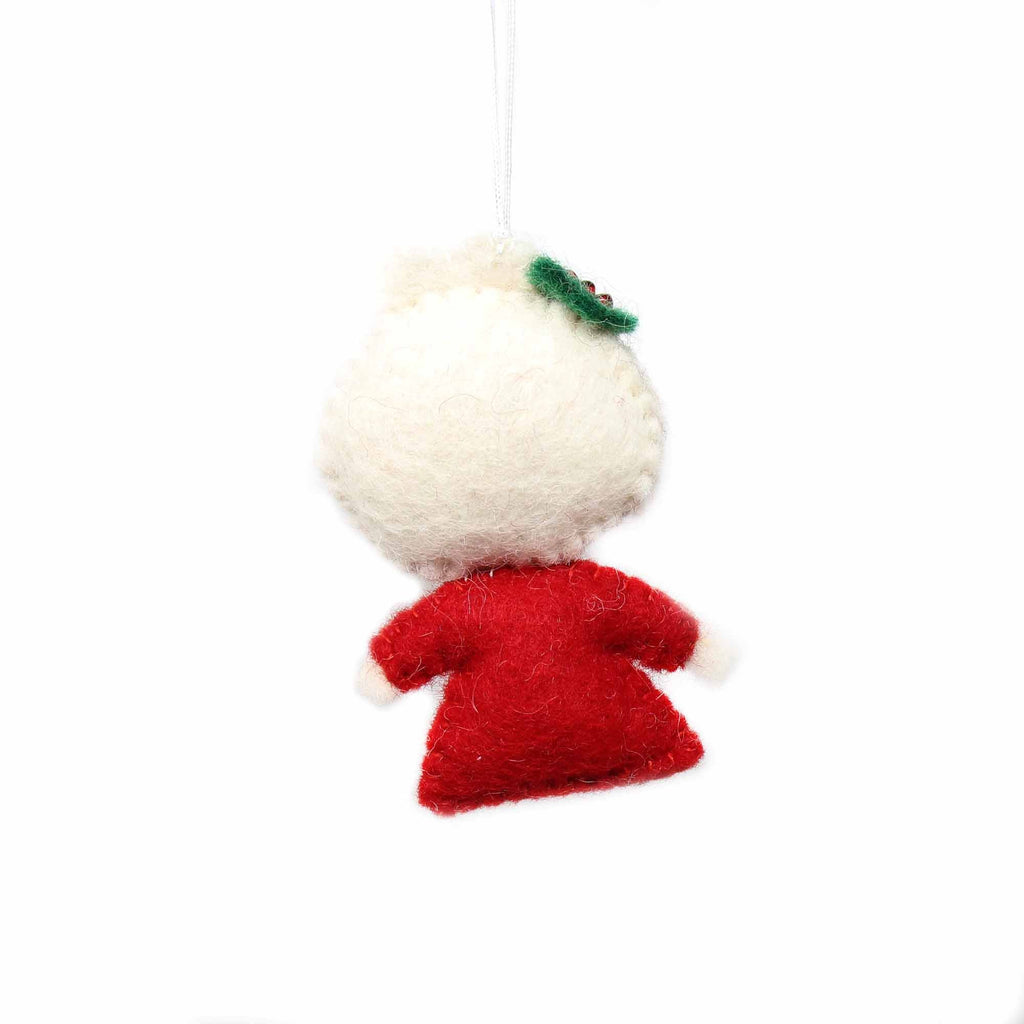 Hand Felted Christmas Ornament: Mrs. Claus - Global Groove (H) - Welljourn