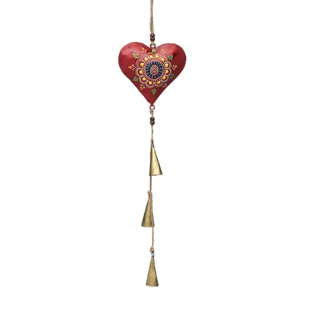 Upcycled Heart Shaped Chime Heart - Welljourn