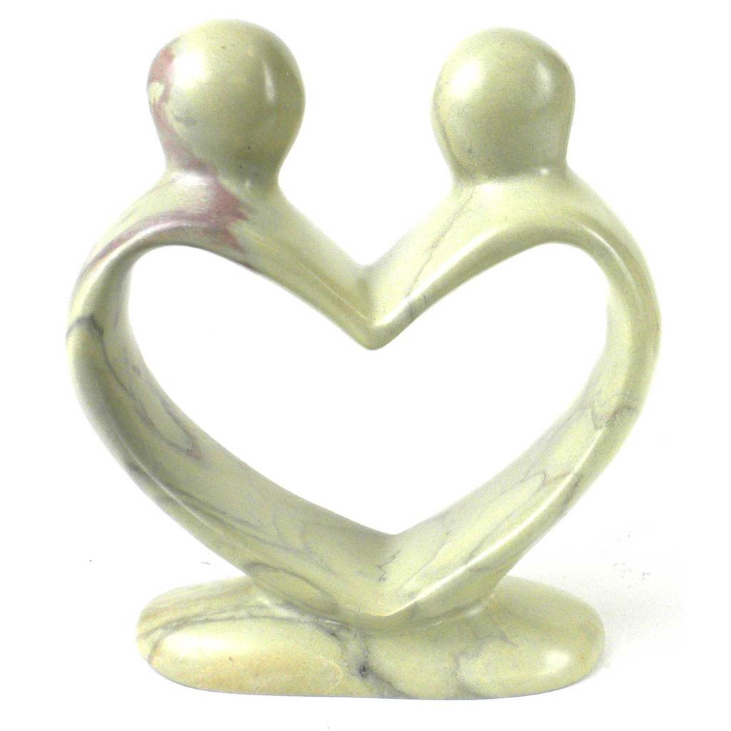 Natural Stone | Soapstone Couples Heart | 6" - Welljourn