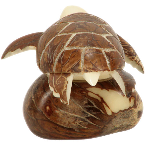 Brown Sea Turtle Tagua Figurine - Welljourn