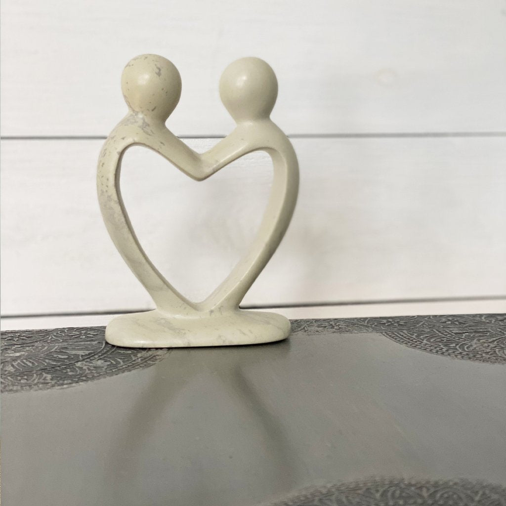 Natural Stone | Soapstone Couples Heart | 6" - Welljourn