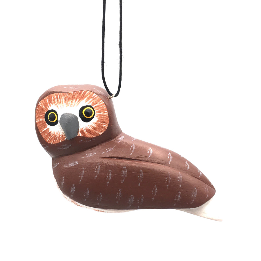 Brown Burrowing Owl | Balsa Wood Ornament | Fair Trade - Welljourn