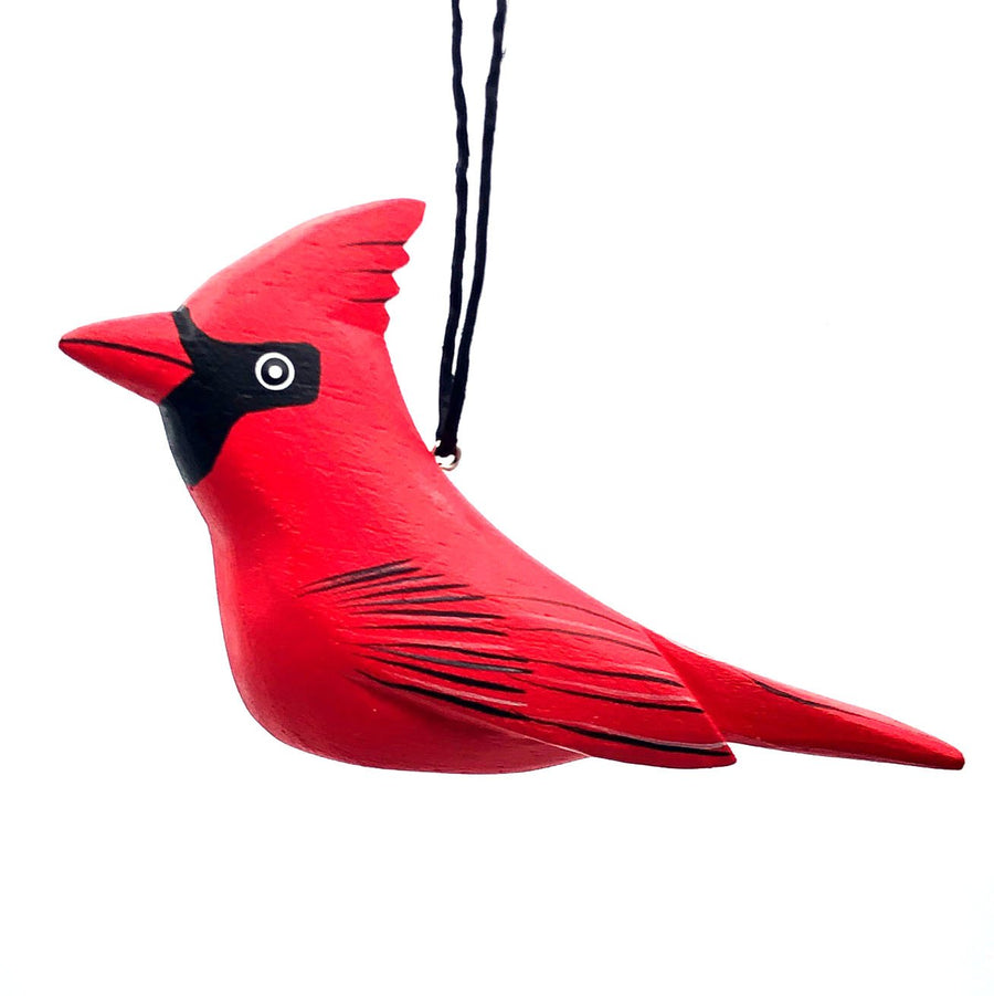 Red Cardinal | Balsa Wood Ornament | Fair Trade - Welljourn