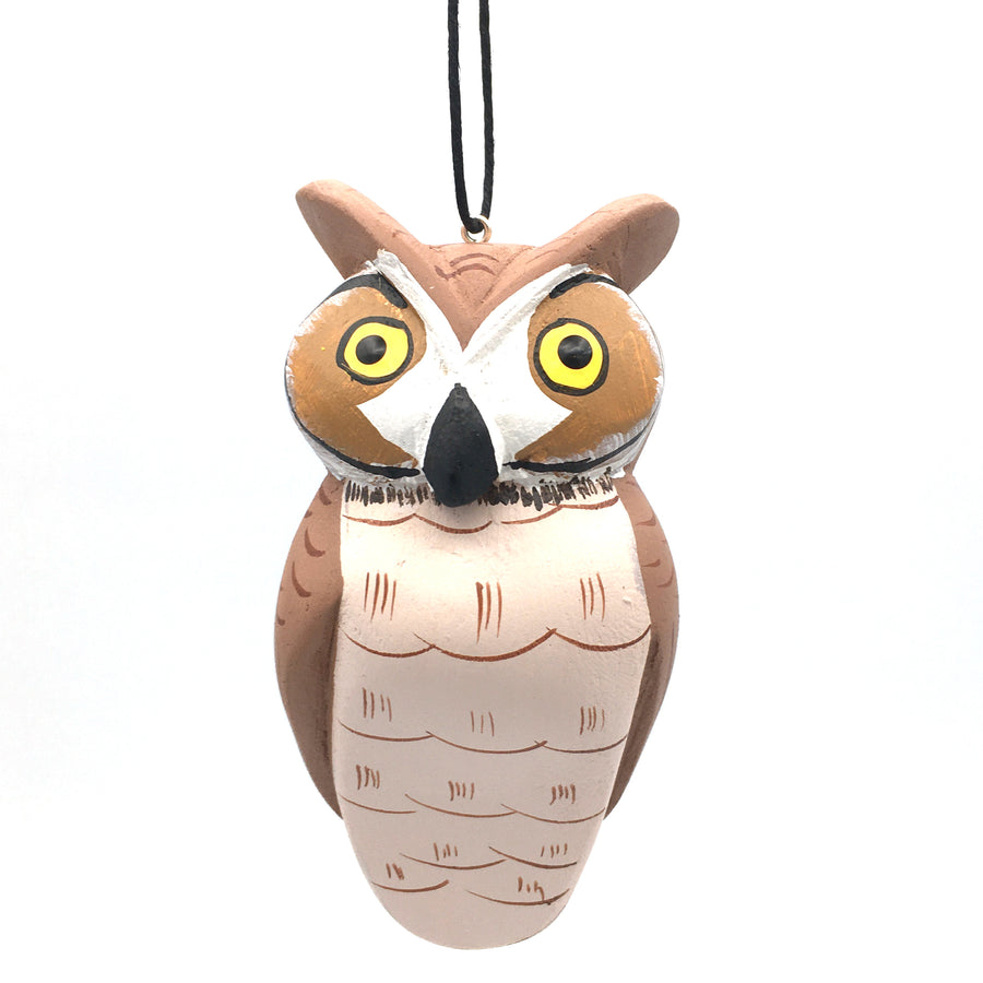Great Horned Owl | Balsa Wood Ornament | Fair Trade - Welljourn