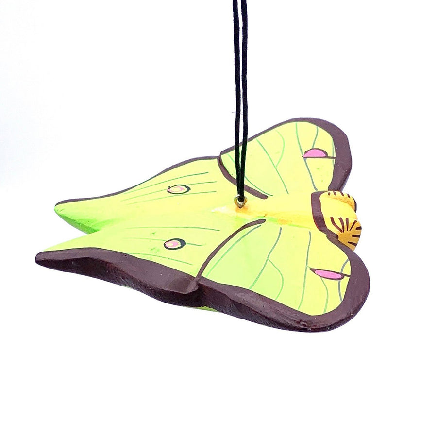 Green Luna Moth | Balsa Wood Ornament | Fair Trade - Welljourn