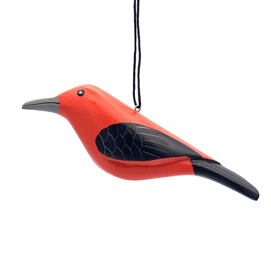 Scarlet Tanager Bird | Balsa Wood Ornament | Fair Trade - Welljourn