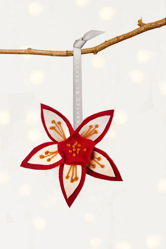 Red Flower of Life Ornament  | Made51 Refugees Collection - Welljourn