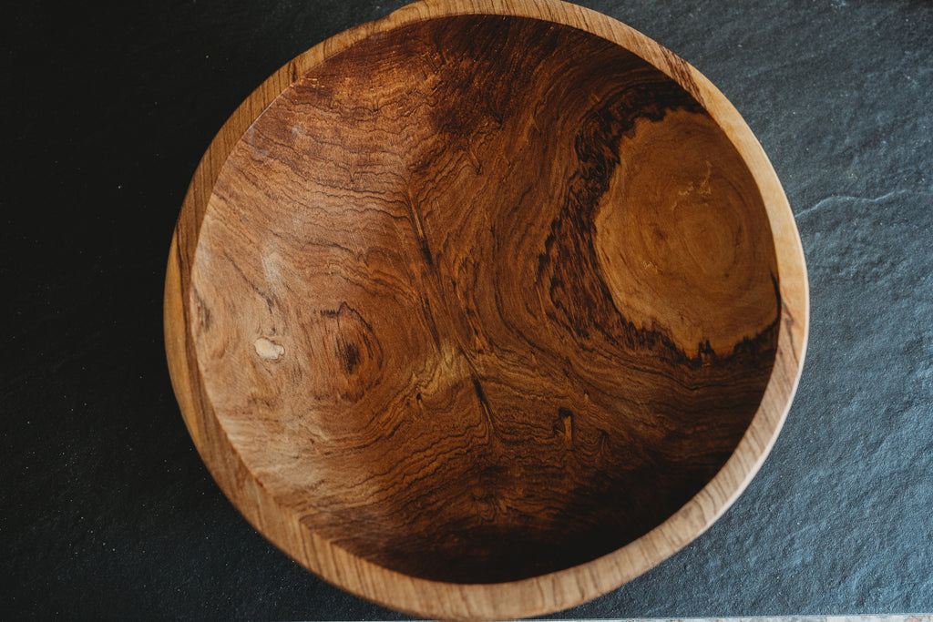 9-Inch Handcarved Olive Wood Bowl - Welljourn