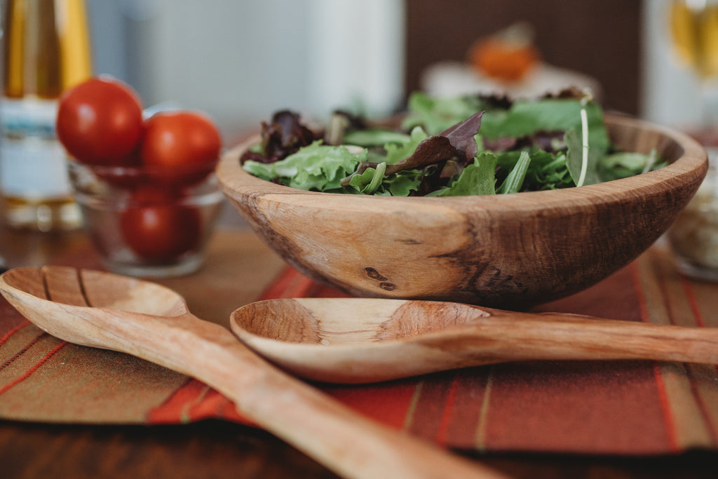 9-Inch Handcarved Olive Wood Bowl - Welljourn