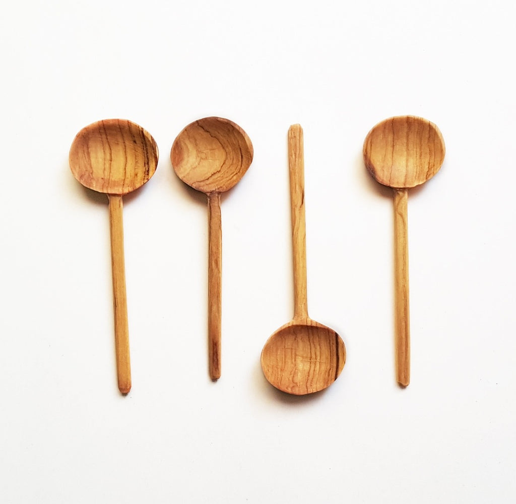 Olive Wood Coffee Teaspoon Set - Welljourn
