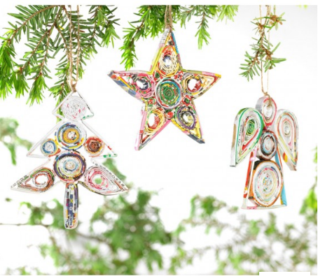 Christmas Tree Ornament | Made from Recycled Paper - Welljourn