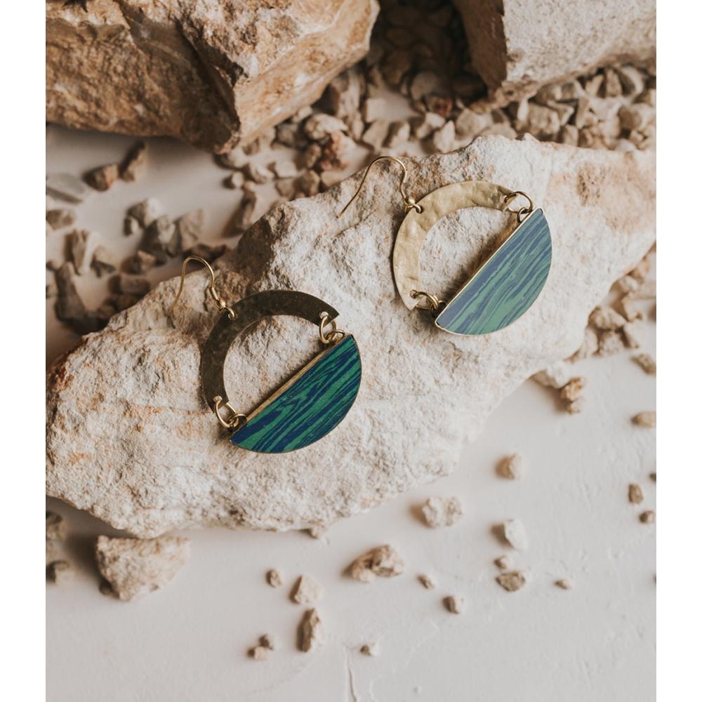 Ria Earrings | Blue Green Swirl - Welljourn