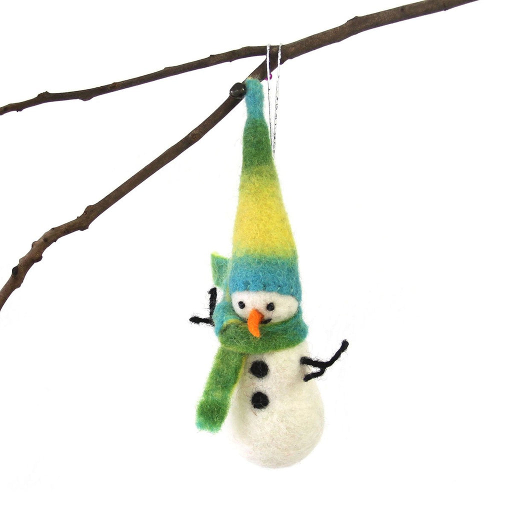 Snowman |Hand Felted Christmas Ornament - Welljourn