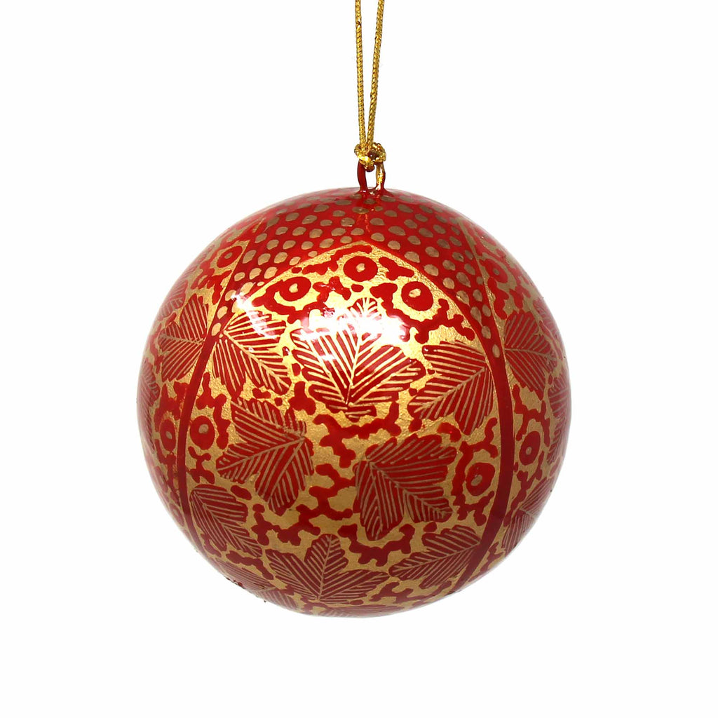 Handpainted Ornament Gold Chinar Leaves - Welljourn