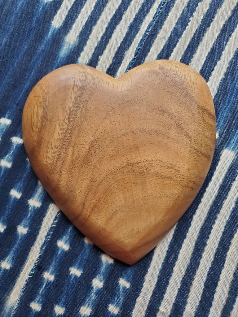 Acacia Wood Heart Tray 8" - Welljourn