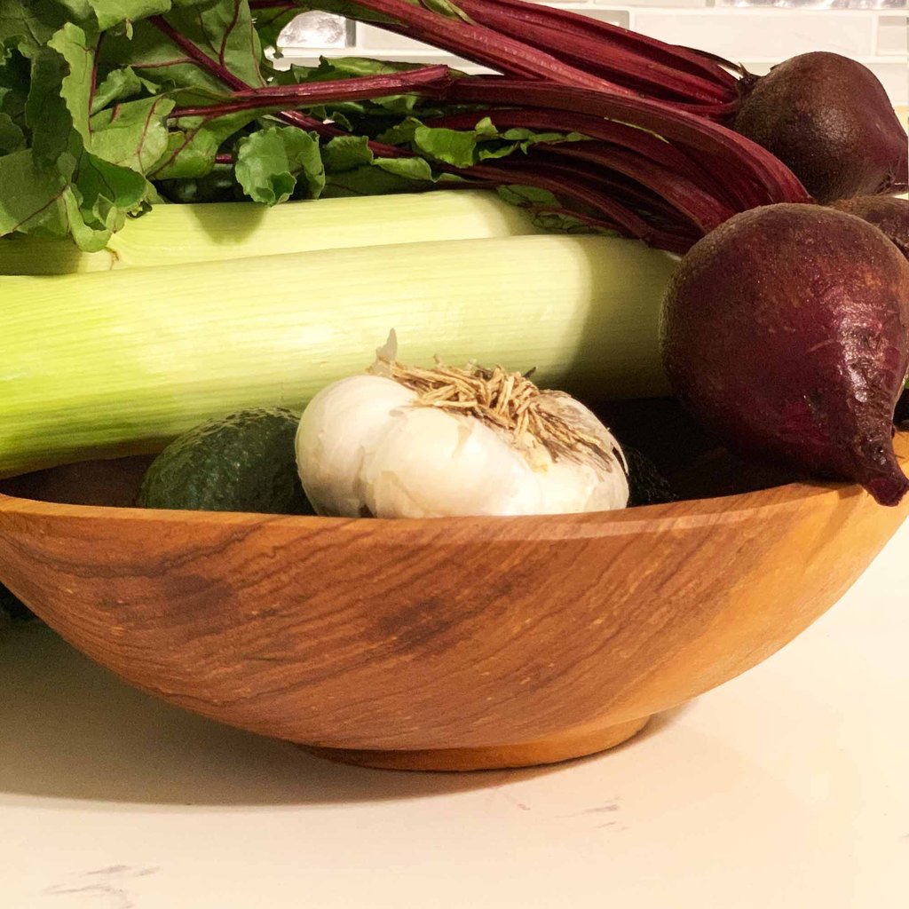 9-Inch Handcarved Olive Wood Bowl - Welljourn