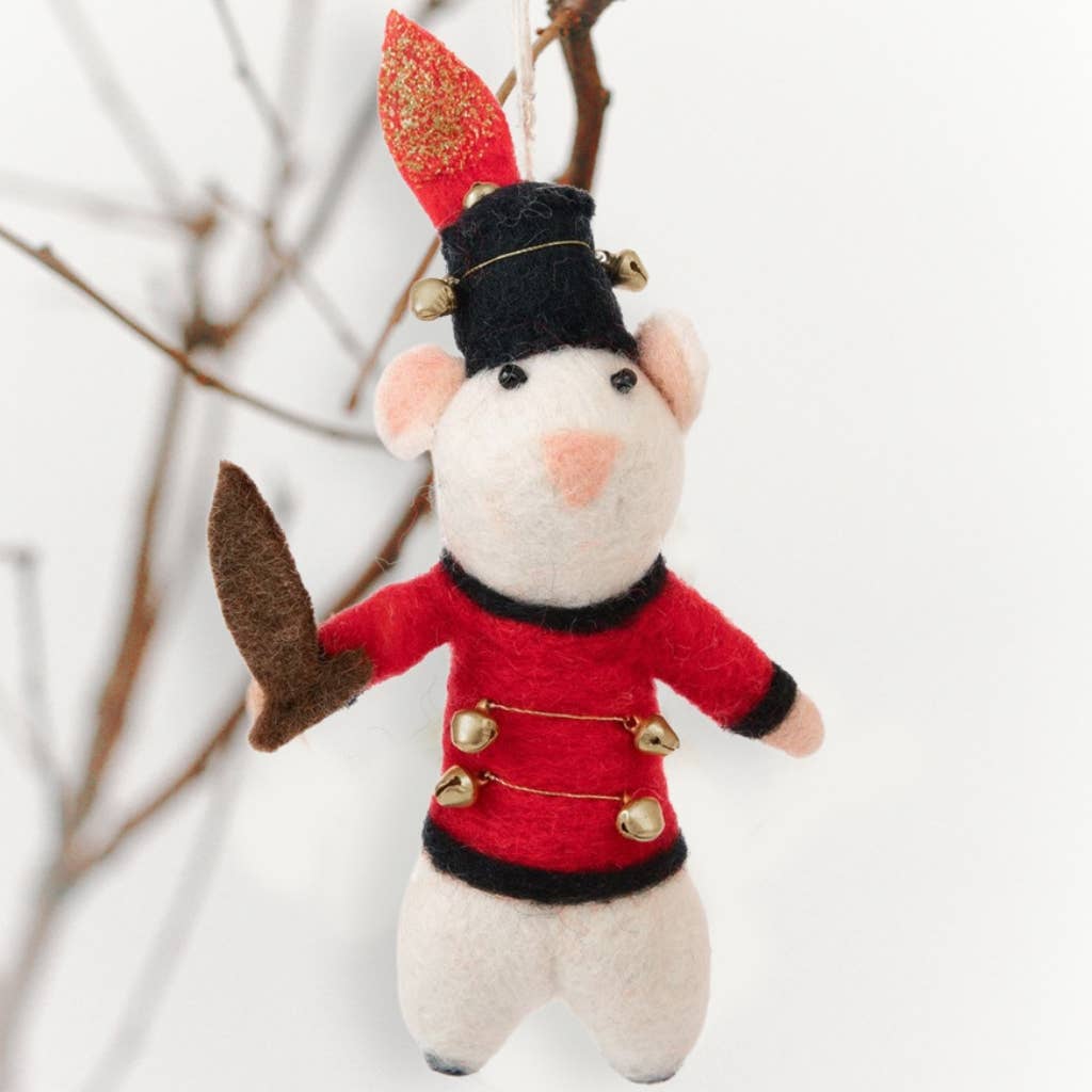 Soldier Mouse Felt Ornament - Welljourn