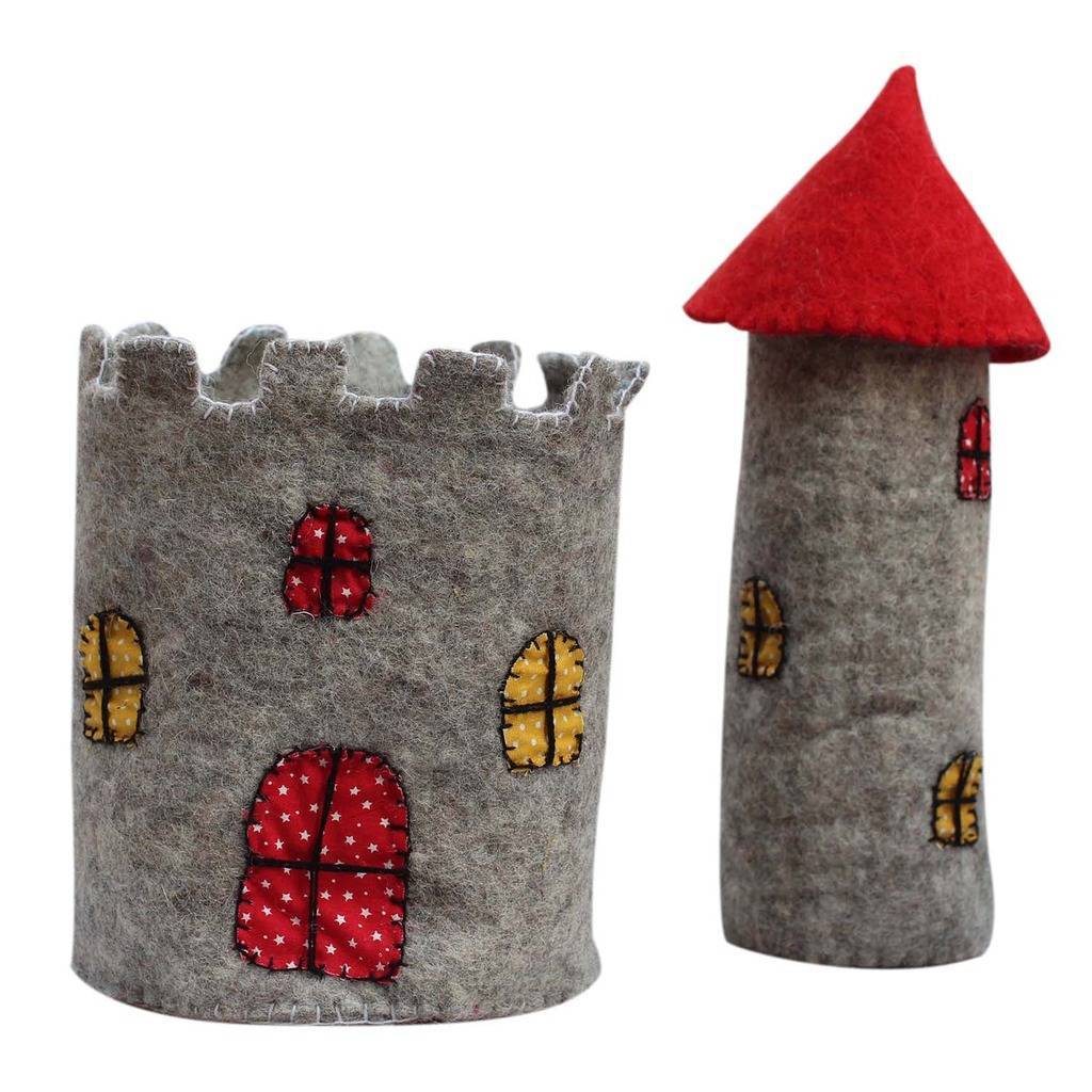 Large Felt Castle with Red Roof - Global Groove - Welljourn