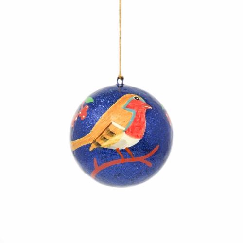 Bird Papermache | Hand-painted Ball Ornament - Welljourn