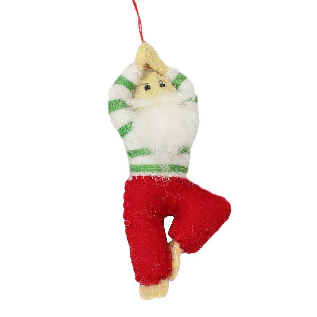 Yoga Santa Felt Christmas Tree Ornament - Welljourn