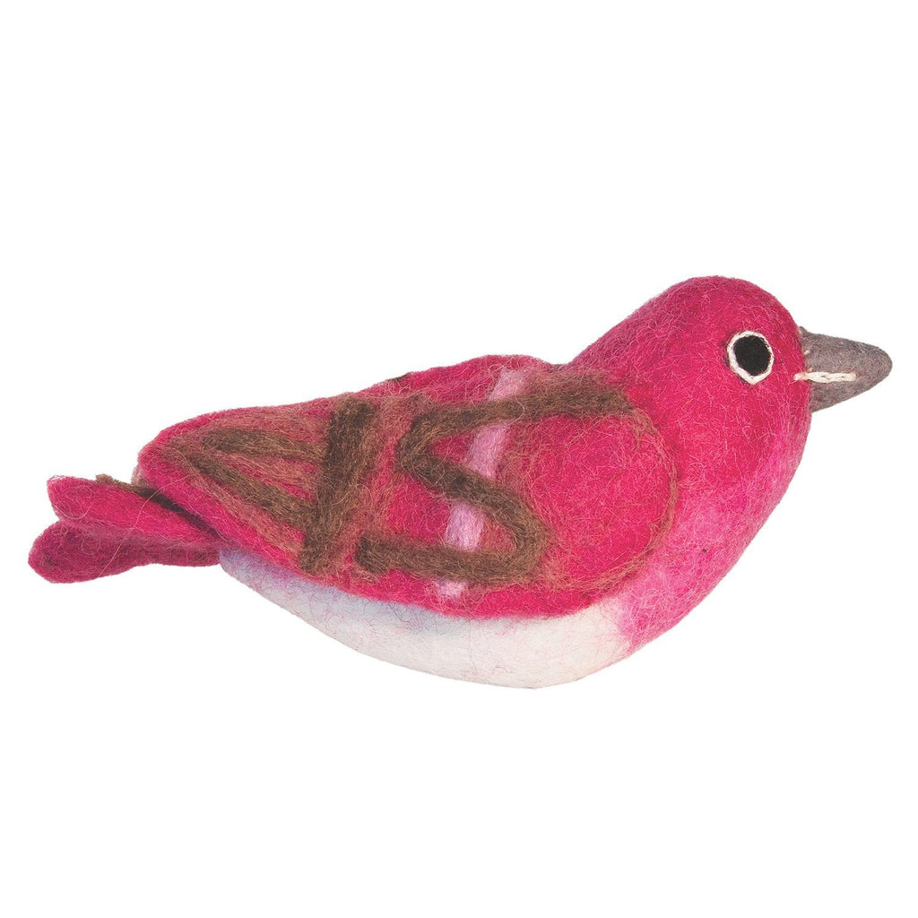 Felt Bird Garden Ornament - Purple Finch - Welljourn