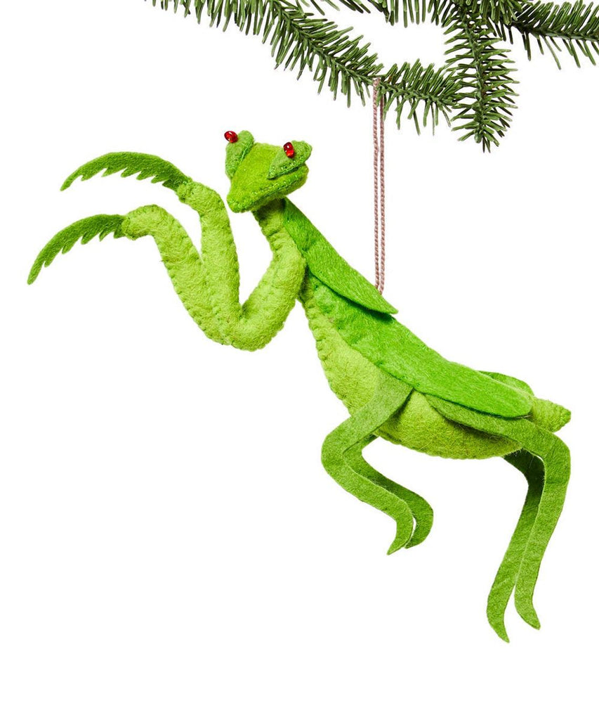 Green Praying Mantis Felt Ornament - Welljourn