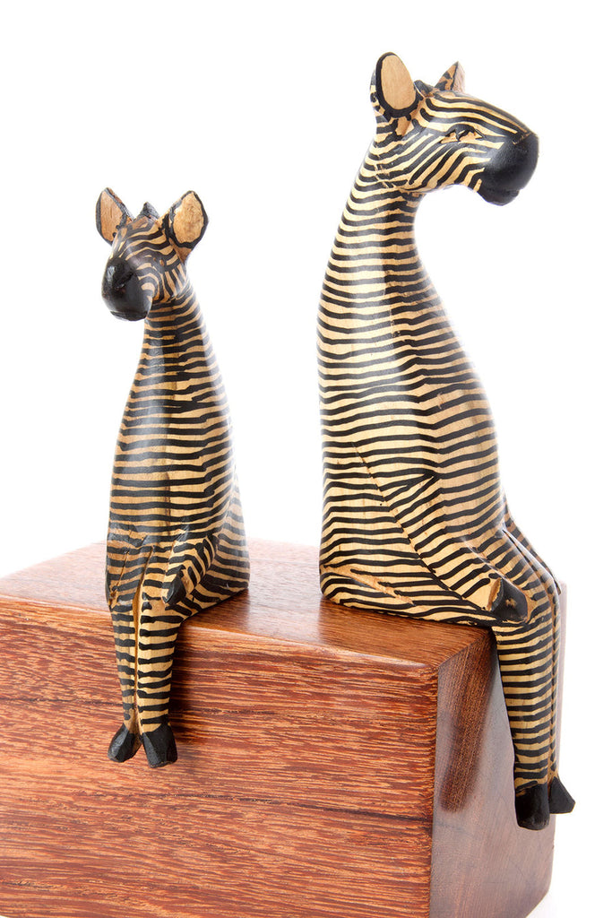 Kenyan Jacaranda Ledge Lounger Zebra (2 sizes) - Welljourn