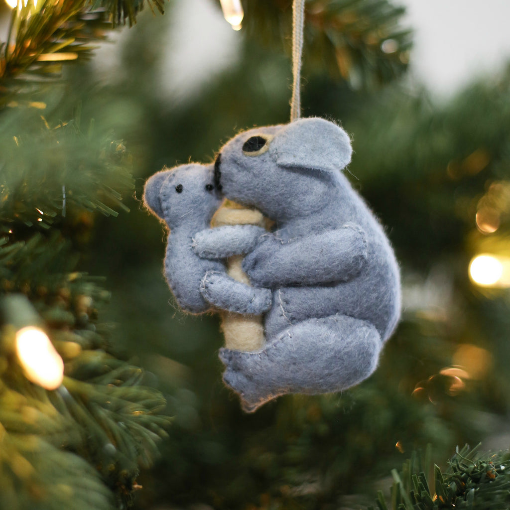 Mom & Baby Koala Fair Trade Felt Tree Ornament - Welljourn