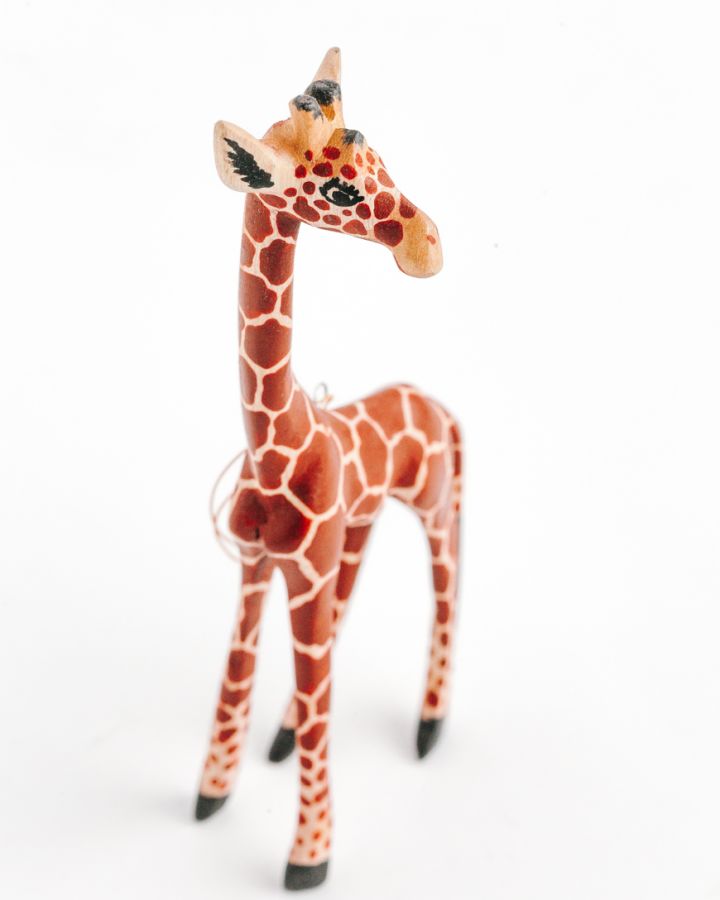 Giraffe Ornament Hand-carved - Welljourn
