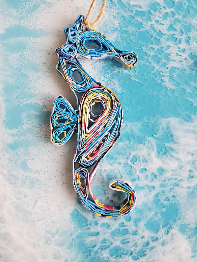 Seahorse Ornament | Made from Recycled Paper - Welljourn