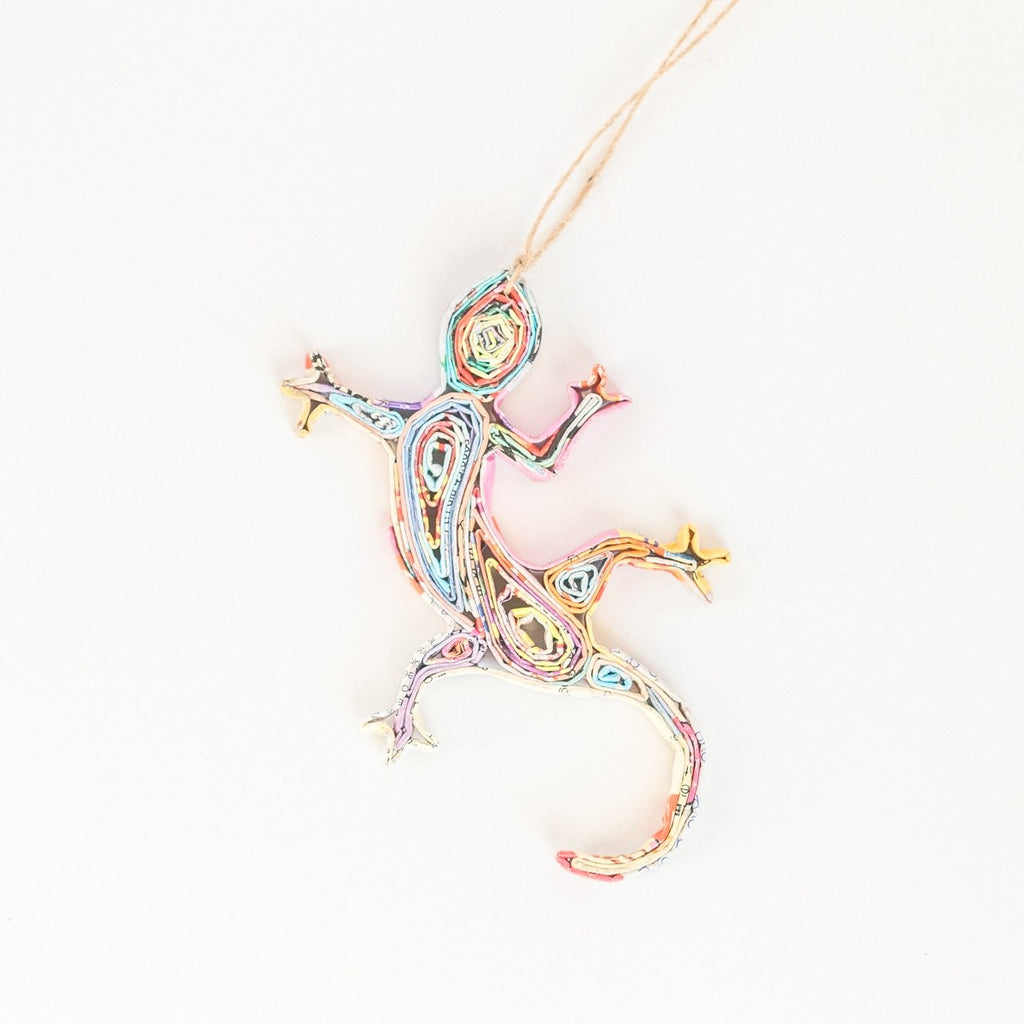 Gecko Ornament | Made from Recycled Paper - Welljourn