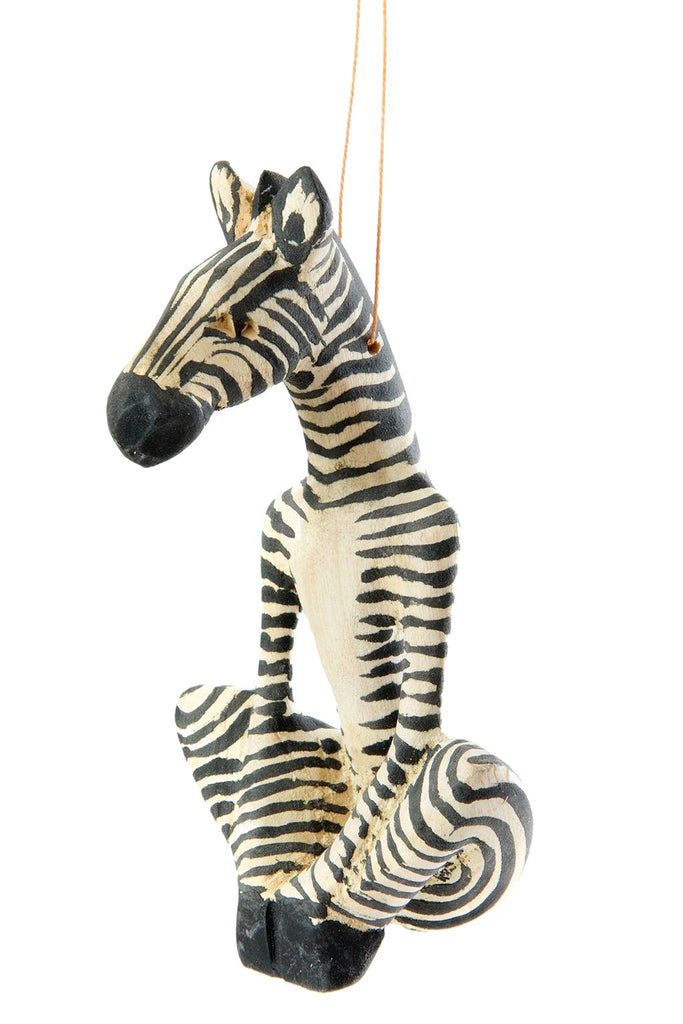Yoga Zebra Wooden Ornament - Welljourn