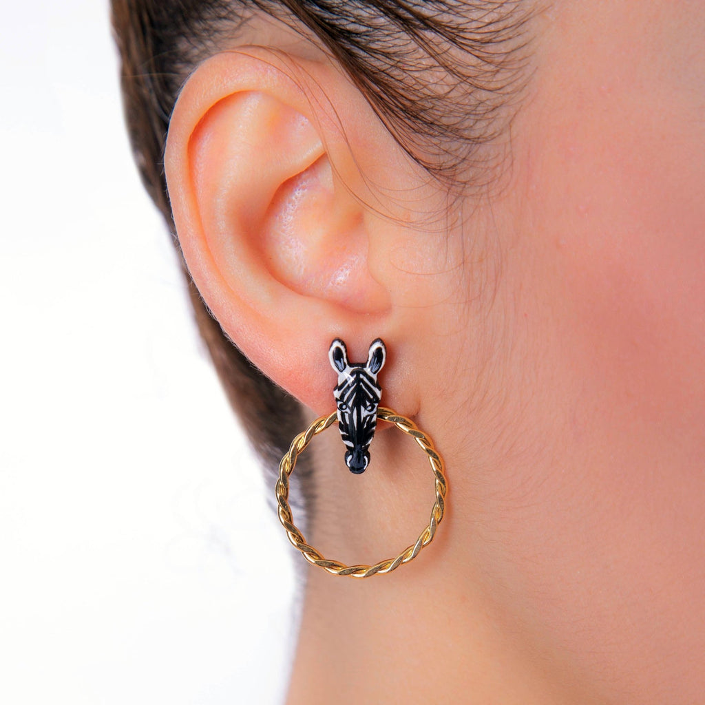 Zebra Wood Stud Earrings - Welljourn